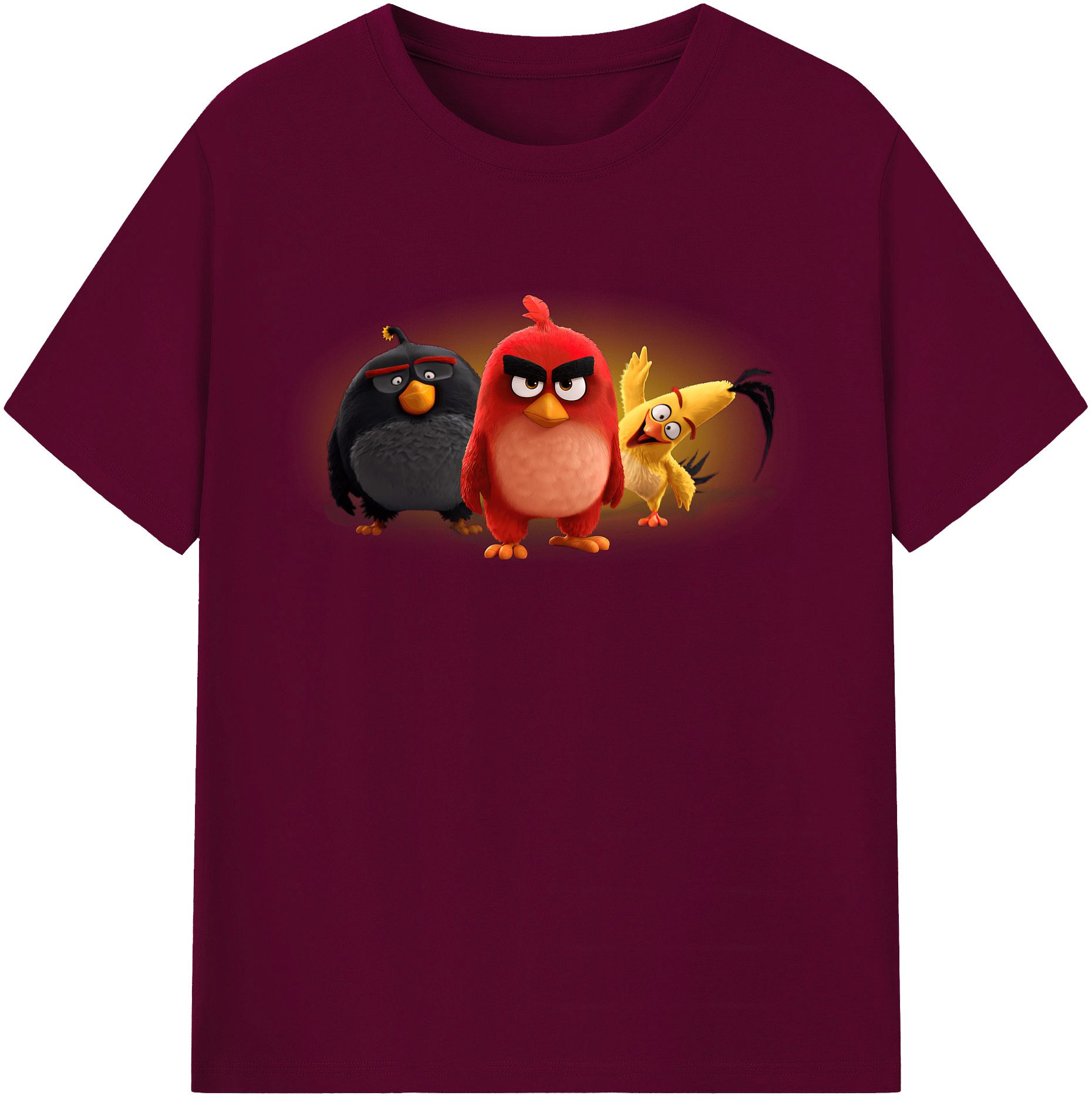 （画像用） Angry Birds アングリーバード レディースカジュアルプリントTシャツ（綿100％）